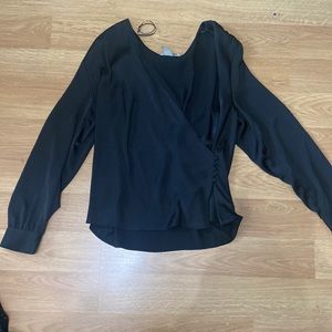 side button black blouse